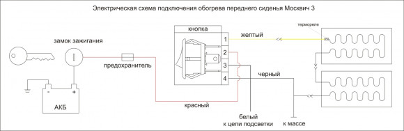 Подогрев сидений Емеля УК-Москвич М3, 1 режим (на 1 сиденье) Подогрев сидений Емеля УК-Москвич М3, 1 режим (на 1 сиденье)