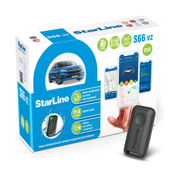 Автосигнализация StarLine S66 v2 BT 2CAN 4LIN 2SIM GSM ECO