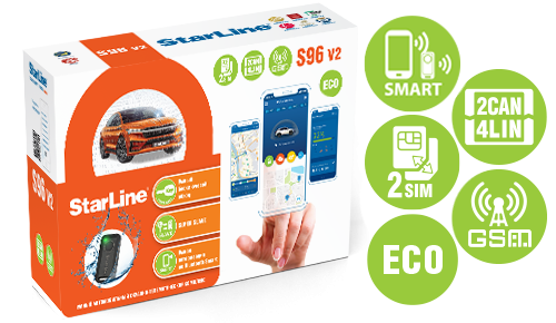 Сигнализация с автозапуском StarLine S96 V2 BT 2CAN+4LIN 2SIM GSM ECO Сигнализация с автозапуском StarLine S96 V2 BT 2CAN+4LIN 2SIM GSM ECO