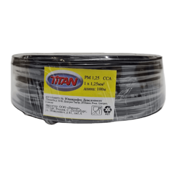 Монтажный провод Titan PM 1,25 черный Монтажный провод Titan PM 1,25 черный
