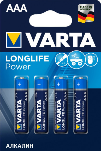 Батарейка Varta 4903 LR03 High Energy/Longlife Power BL4